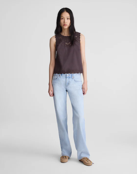 Embroidered Shell Top in Poplin | Madewell