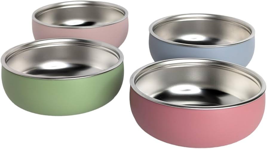 Non-Toxic Stainless Steel Child Bowl 5” with Non-Slip Silicone Shell, Multi-color, (Set of 4 bo... | Amazon (US)