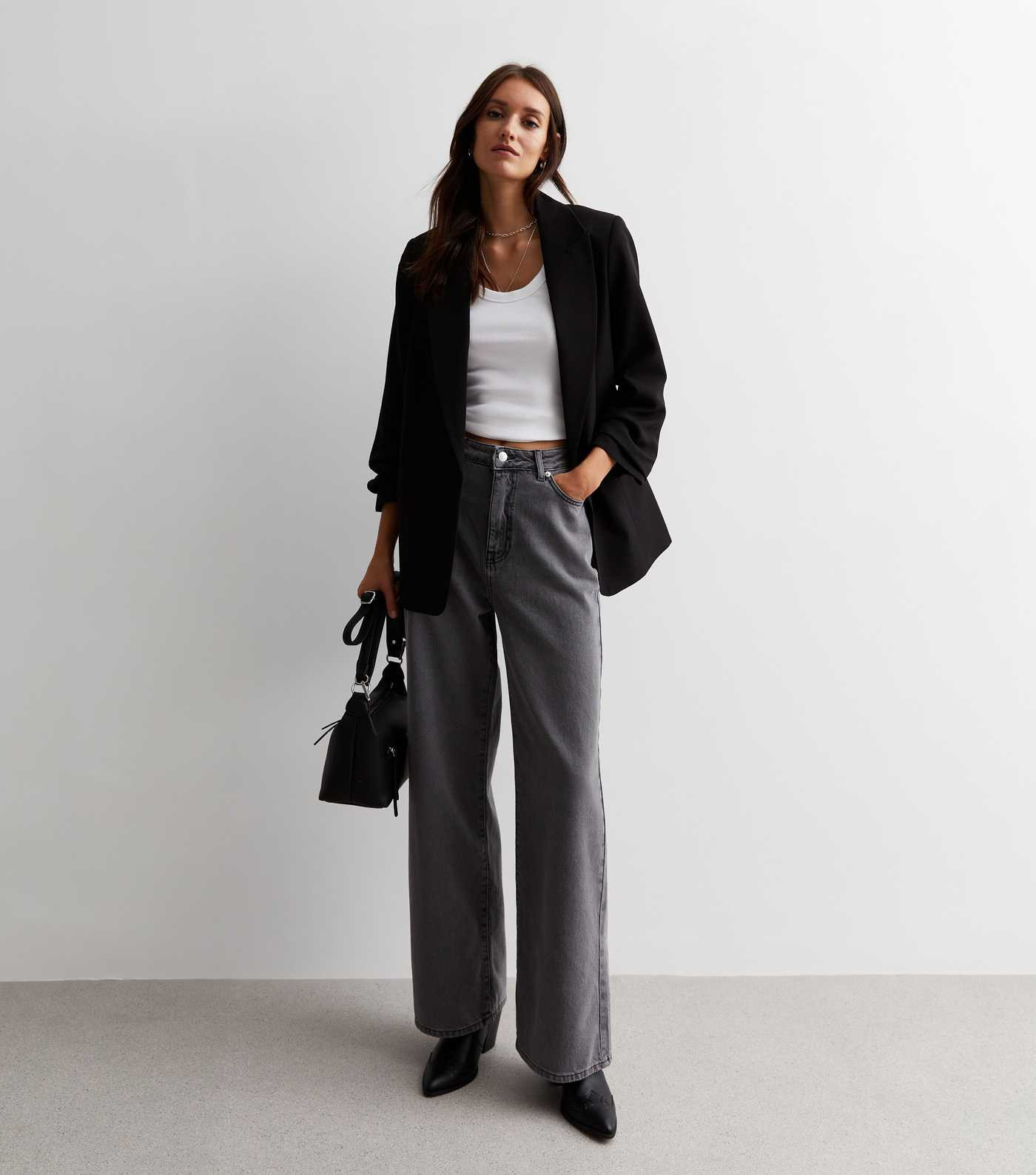 Dark Grey Wide Leg Jeans | New Look | New Look (UK)