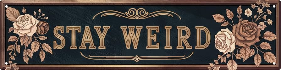 Vintage Metal Sign Stay Weird Wall Hanging Decorative Plaque 4x16 in for Home Farmhouse Bedroom P... | Amazon (US)
