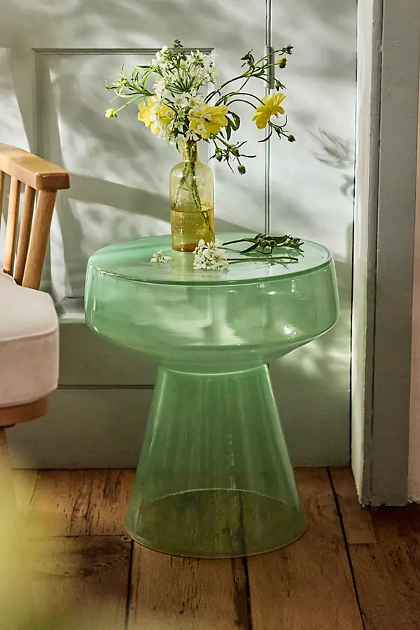 Colorful Glass Side Table, Wide | Anthropologie (US)