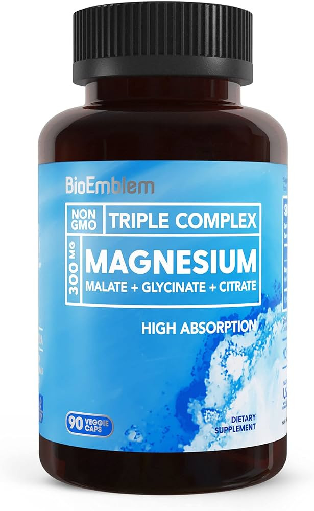 BioEmblem Triple Magnesium Complex | 300mg of Magnesium Glycinate, Malate, & Citrate for Muscles,... | Amazon (US)