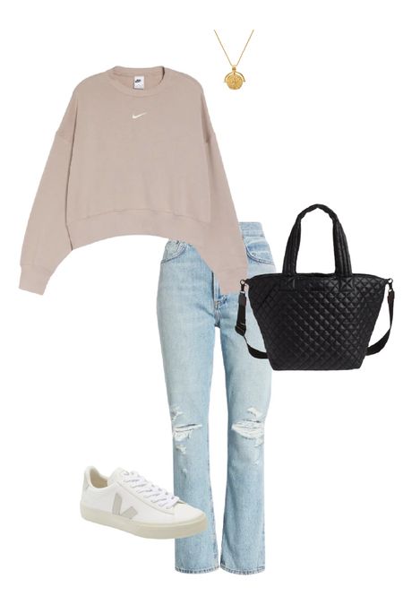 Casual outfit, travel outfit, errands outfit, Nike Sweatshirt, Veja Sneakers, Agolde Denim, MZ Wallace Tote Bag

#LTKtravel #LTKunder100 #LTKstyletip
