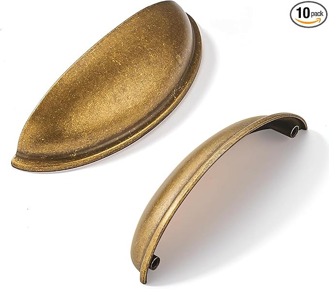 khtumeware 10 Pack 5" Antique Brass Drawer Pulls Cabinet Cup Pulls Vintage Kitchen Hardware Cabin... | Amazon (US)