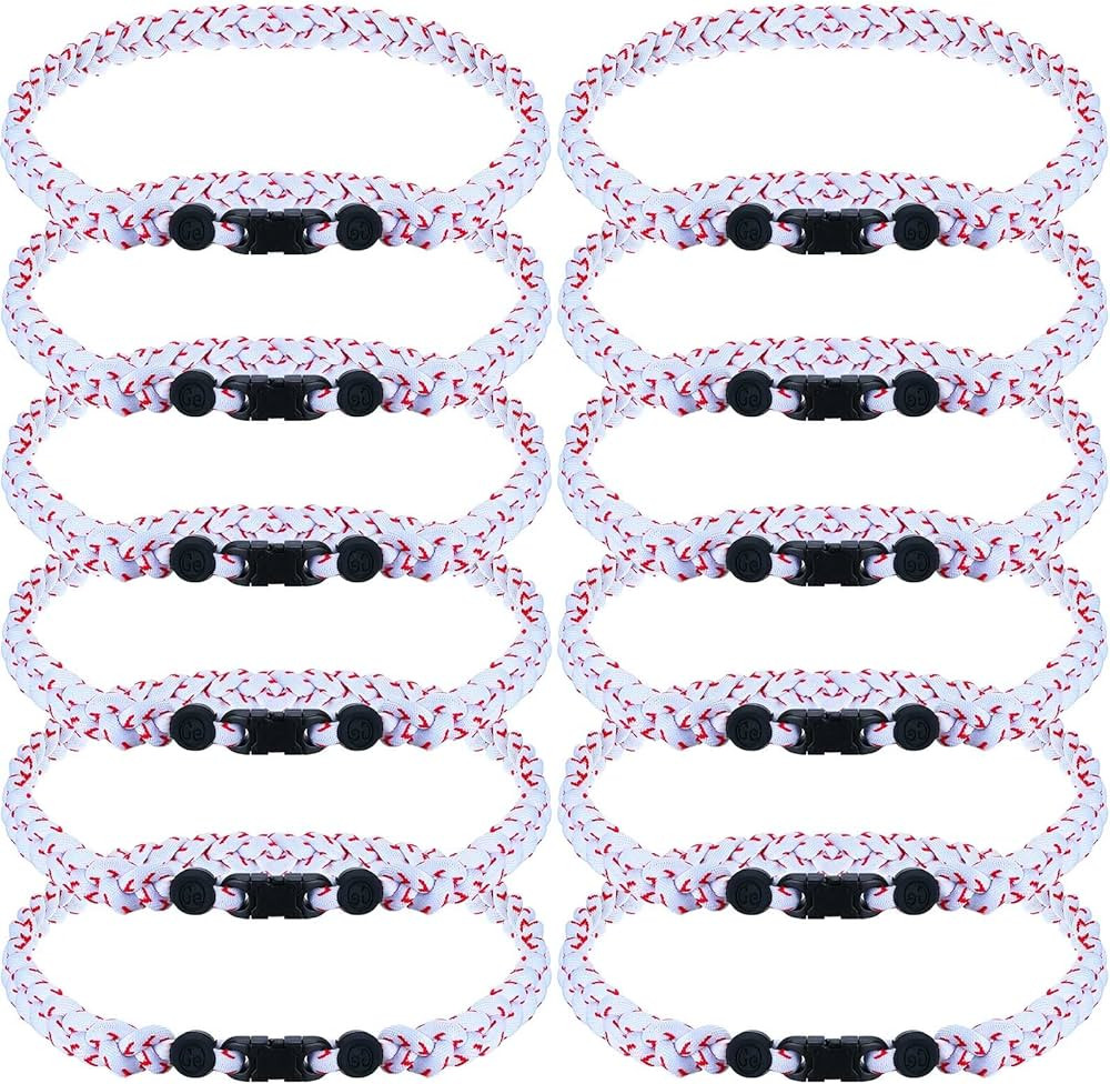 Jexine Softball Baseball Necklaces for Boys Baseball Rope Necklace 3 Rope Braided Tornado Titaniu... | Amazon (US)