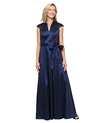 Women's Stretch Taffeta V-Neck Ball Gown | Macy's