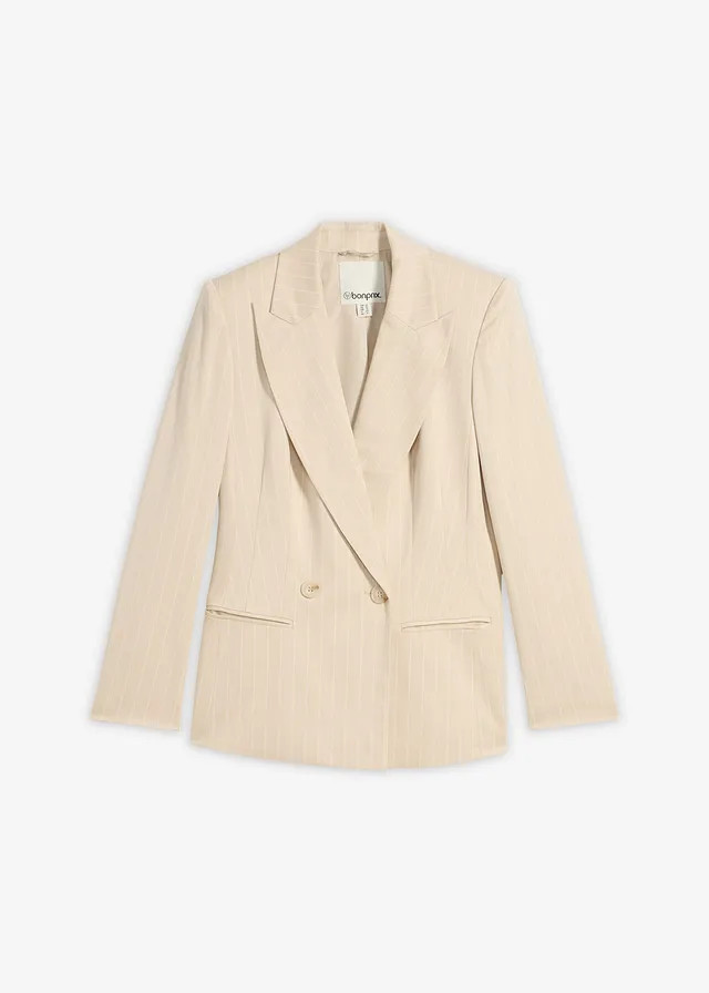 Blazer met krijtstreep lichtsand/wit gestreept | Bonprix NL (Influencer)