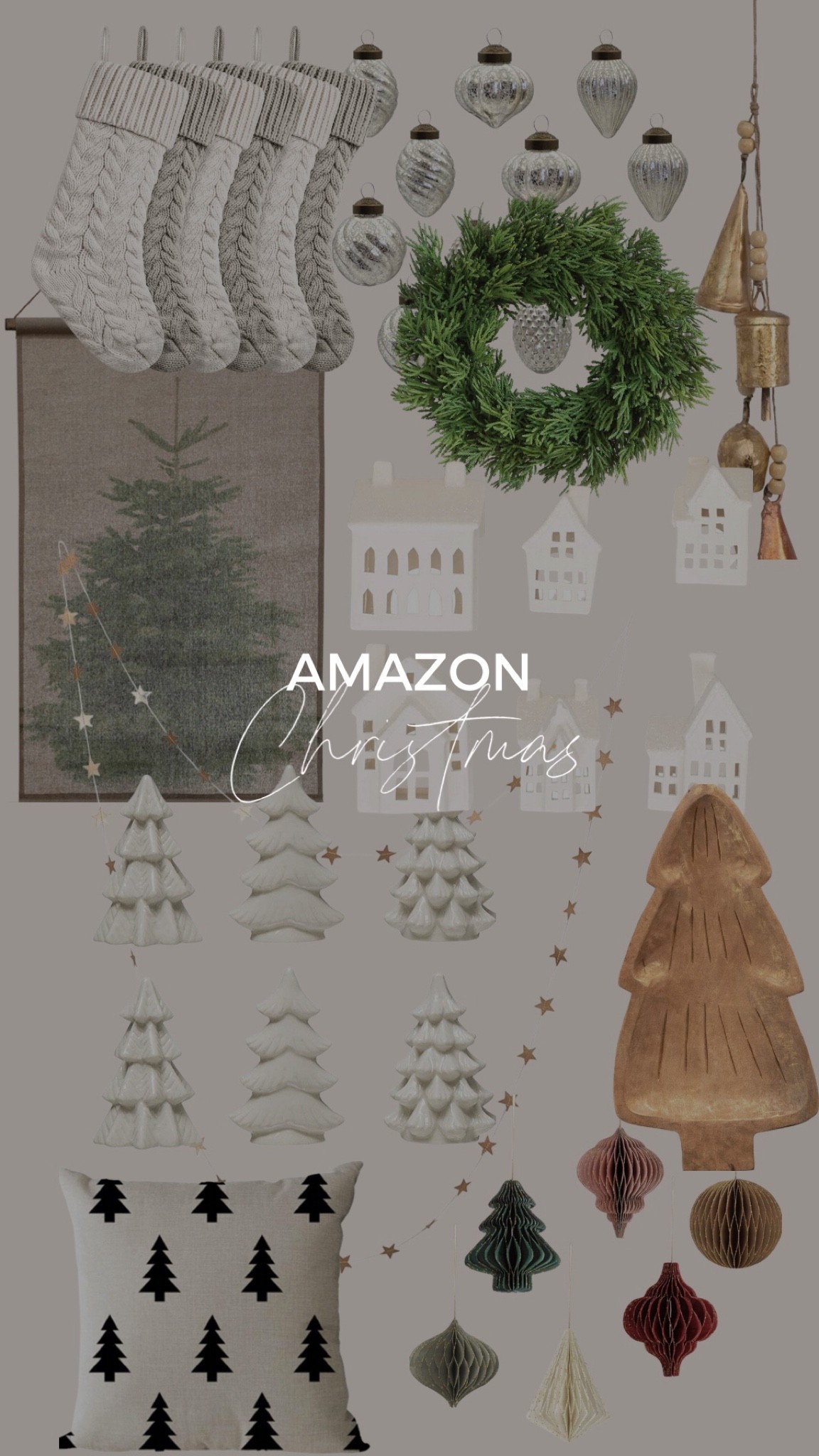 Amazon neutral Christmas picks — the prettiest paper ornaments, stoneware mini Christmas trees + pretty village sets — ✨🎄☃️❄️

#LTKhome #LTKSeasonal #LTKunder100