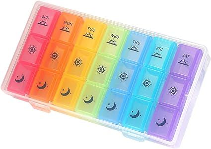 Weekly Pill Organizer,3-Times-A-Day 7 Day Pill Box Large Compartments Moisture-Proof Pill Case Me... | Amazon (US)