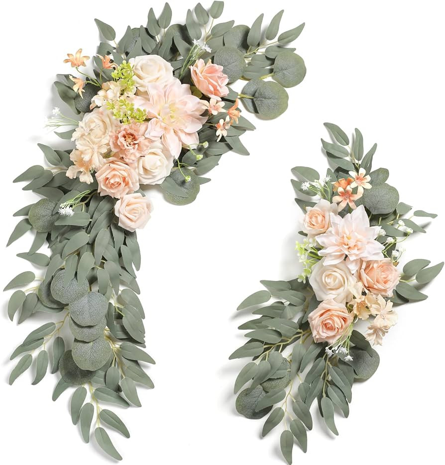 SERRAFLORA Wedding Arch Flowers Swags Kit (Pack of 2) for DIY Artificial Peony Greenery Arrangeme... | Amazon (US)