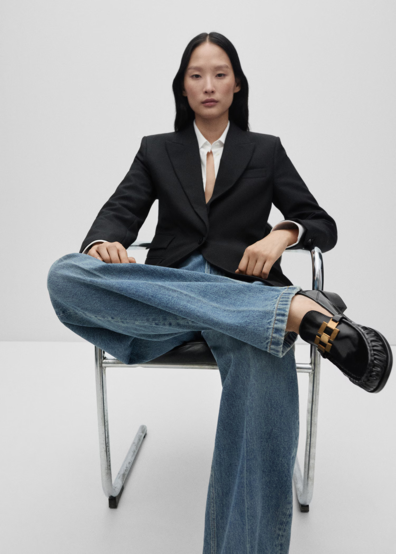 100% leather shoes with metallic detail | MANGO (UK)