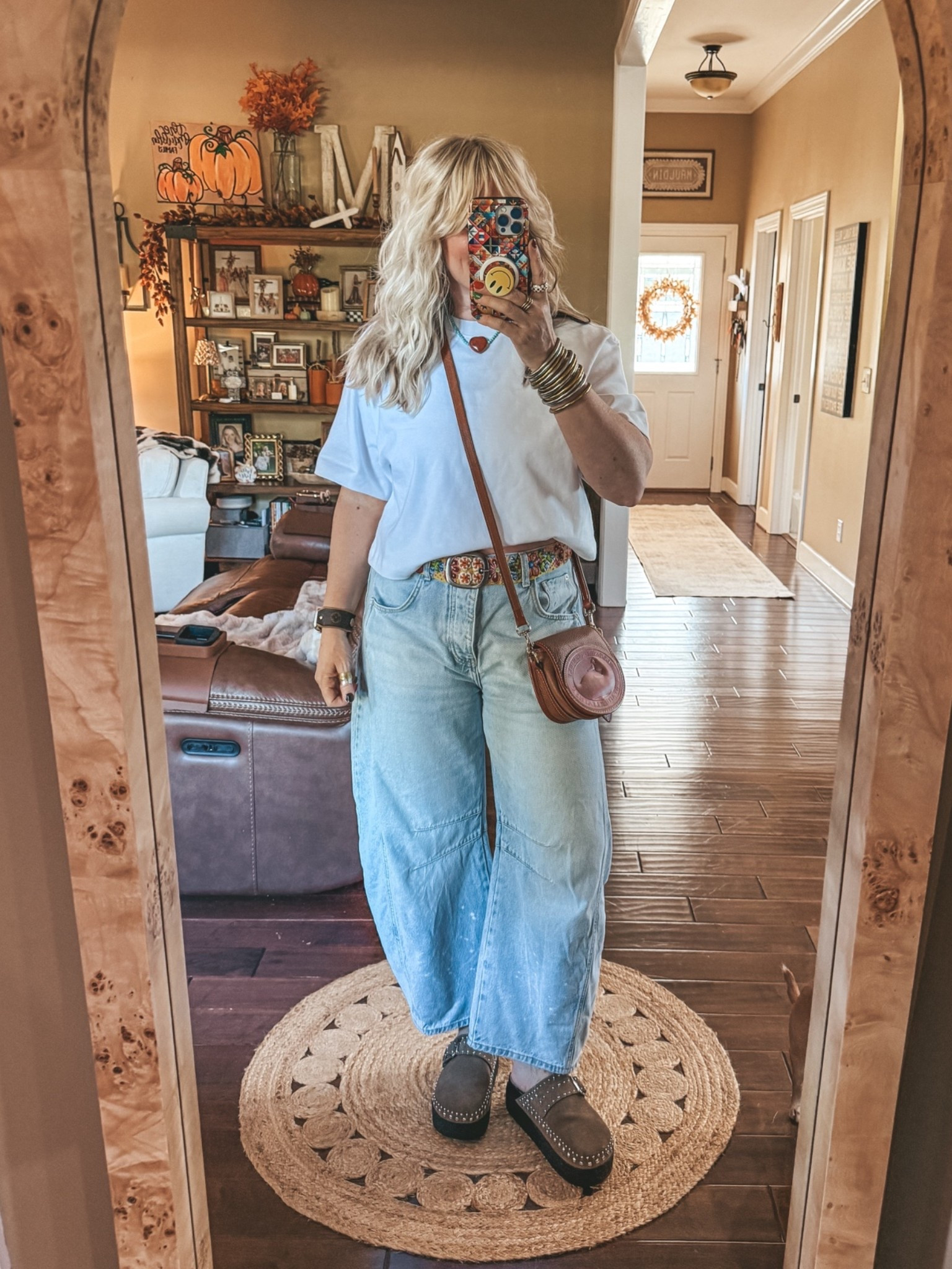 My sushi week night fit 
White tee sized down to a small 
Jeans sized down one 
Shoes true to size 
Belt medium

#LTKgrwm #LTKootd #LTKOver40