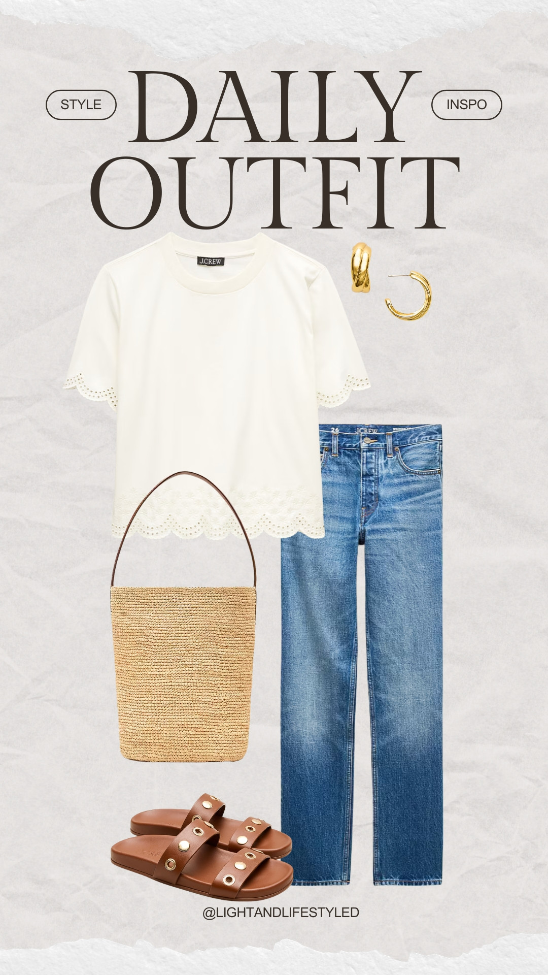 The kind of outfit that never goes out of style. A classic white top paired with denim, neutral accessories, and comfy sandals for an effortless everyday look. 


@jcrew spring, spring outfit, vacation, spring break
 

#LTKSeasonal #LTKootd #LTKSaleAlert
