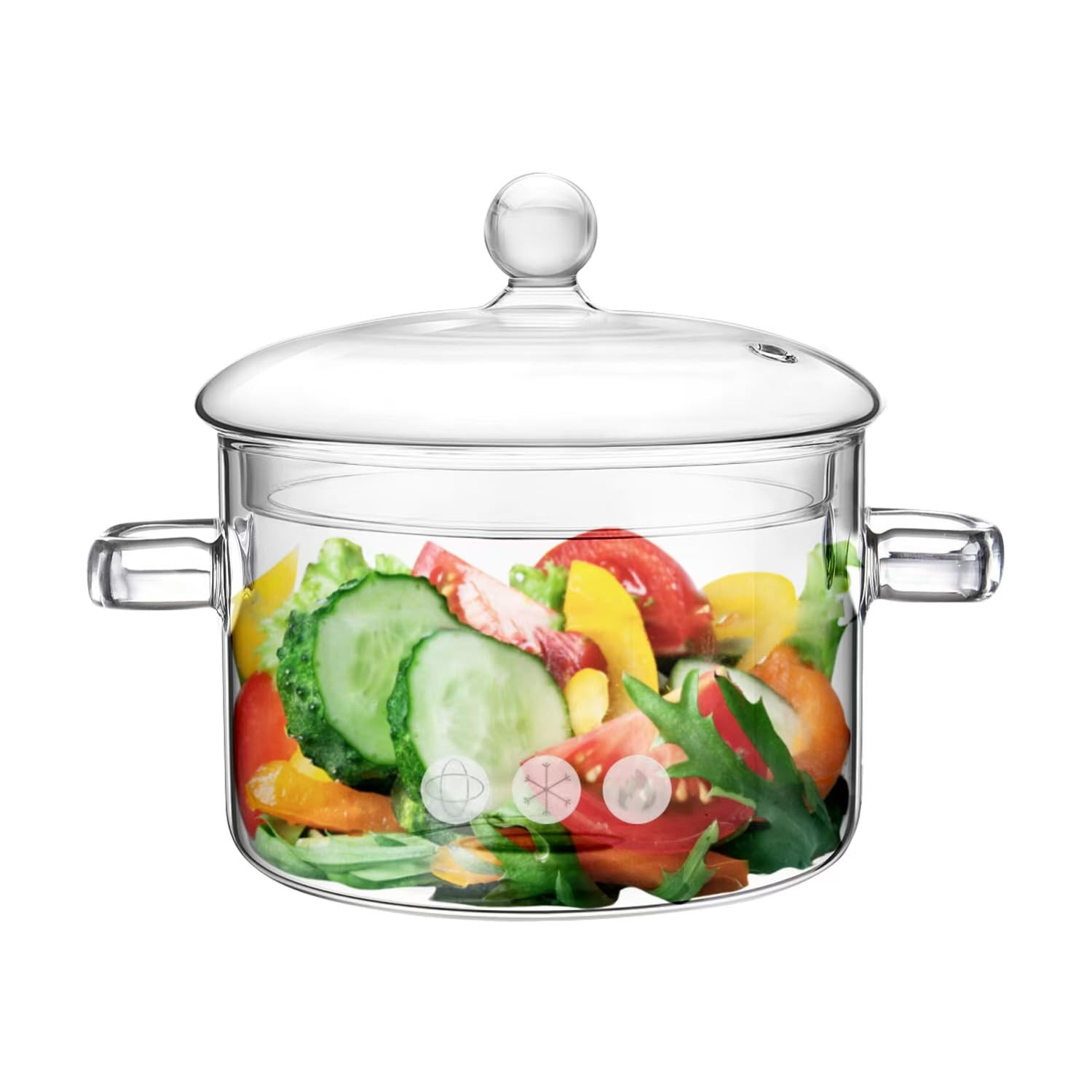 Glass Pots for Cooking on Stove, 1.5L/50oz Glass Cooking Pot with Lid, Heat-Resistant Simmer Pot ... | Amazon (US)