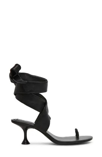 Steve Madden Symone Ankle Wrap Sandal in Black Leather at Nordstrom Rack, Size 5.5 | Nordstrom Rack