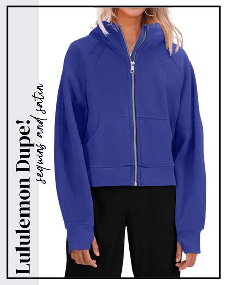 Amazon lululemon jacket dupe, lululemon dupes, scuba dupe, amazon activewear, amazon workout clothes, amazon workout tops, amazon workout jackets