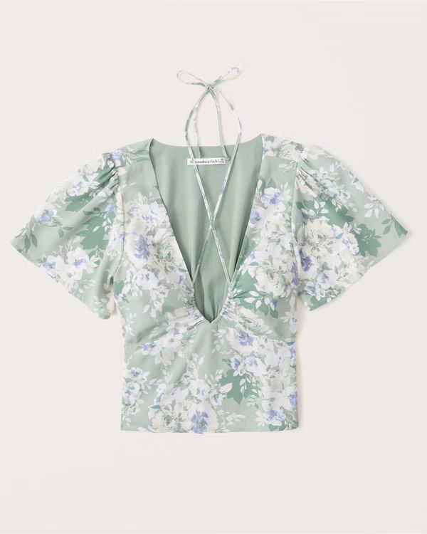 Keyhole Strappy Blouse | Abercrombie & Fitch (US)