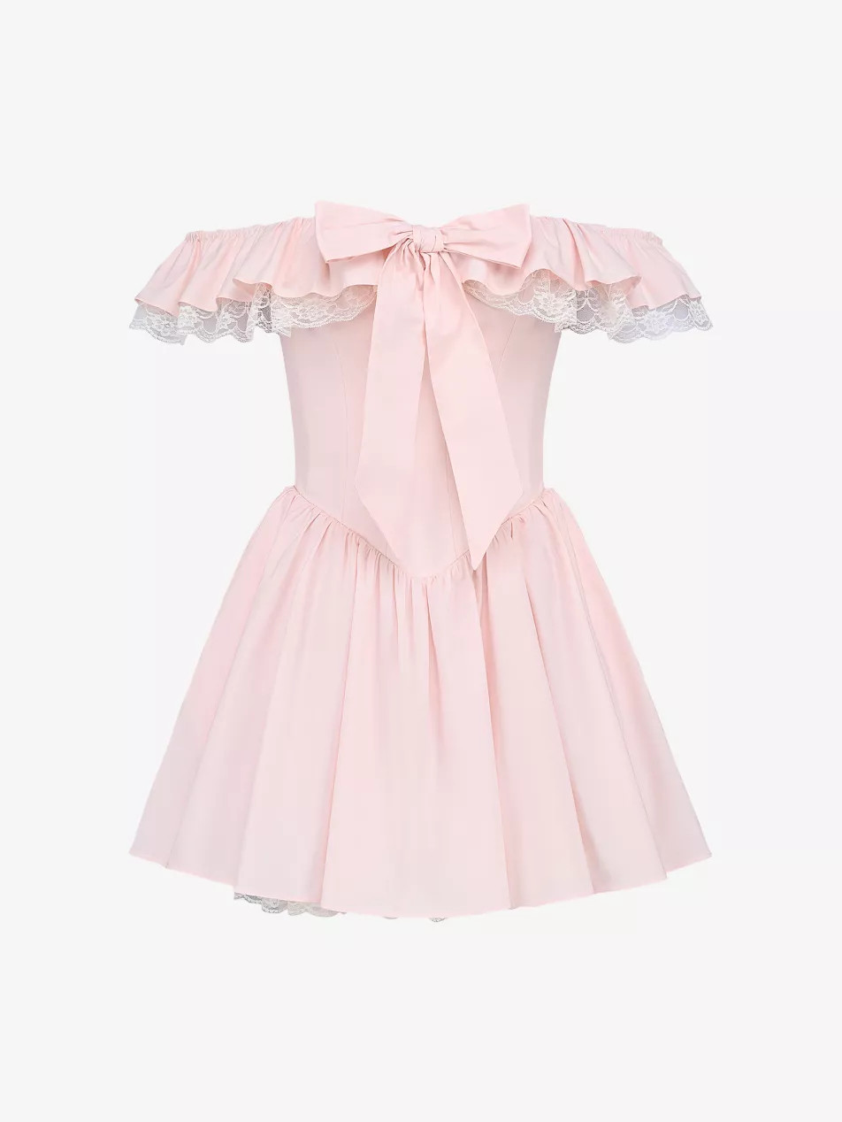 Jaide Off-The-Shoulder Stretch-Cotton Mini Dress | Selfridges