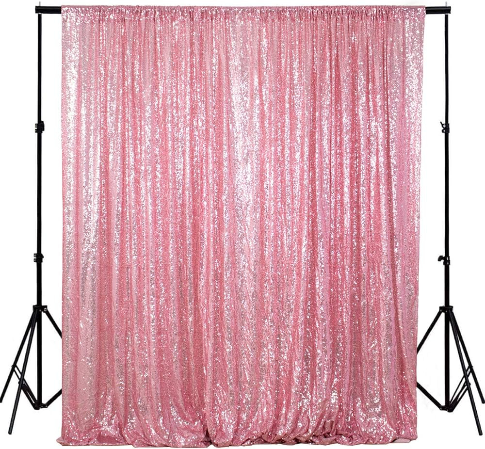 Amazon.com : ShiDianYi 4FTX6FT-Fuchsia Pink-Sequin Photo Backdrop, Wedding Photo Booth,Photograph... | Amazon (US)