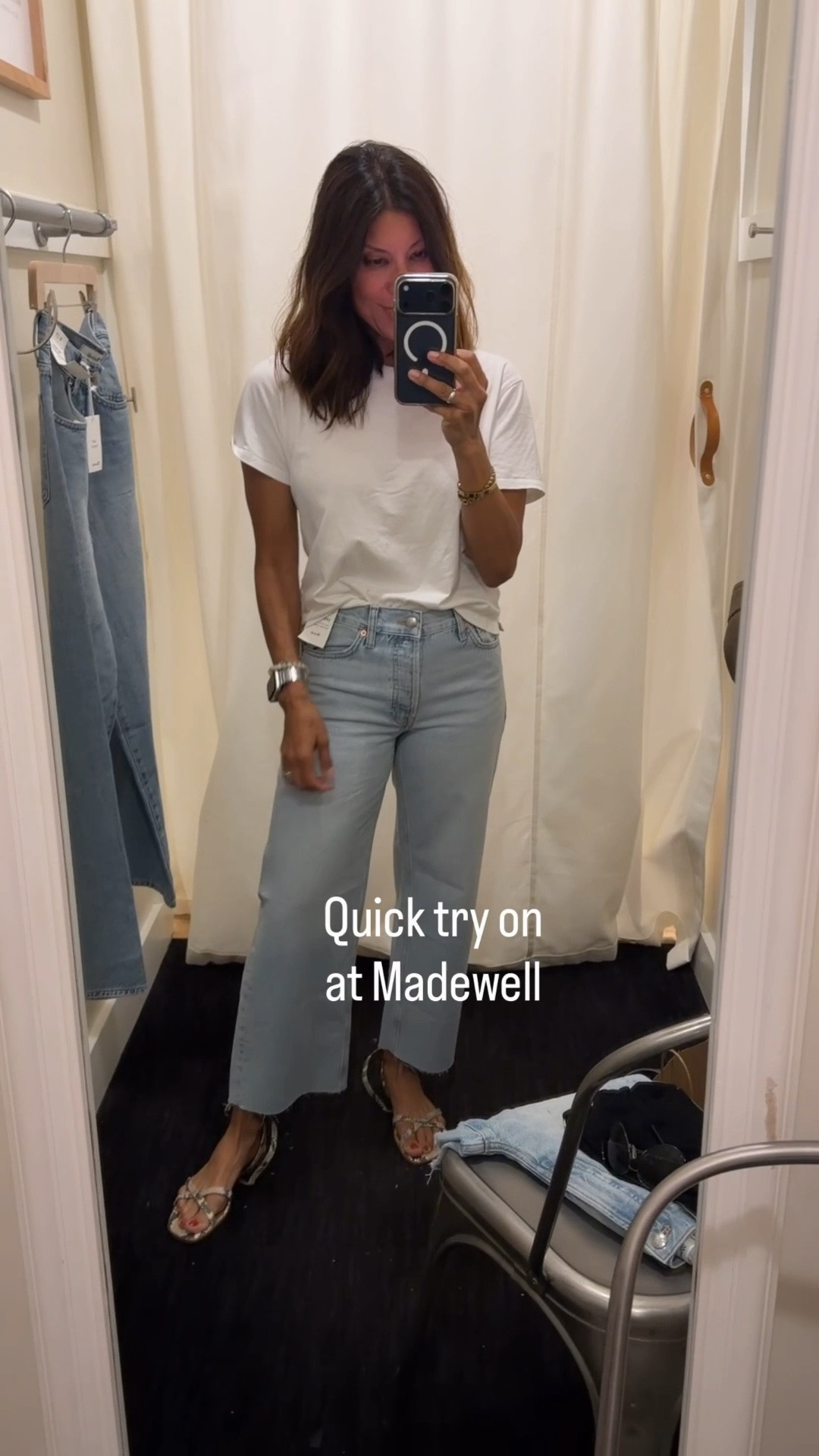 Quick try on of three items @Madewell 

Liked the jeans a low rise baggy crop fit 
wearing 25 

Tank xs 
Shorts 25 

Summer outfits 
Vacation style

#LTKxMadewell #LTKPetite #LTKOver40