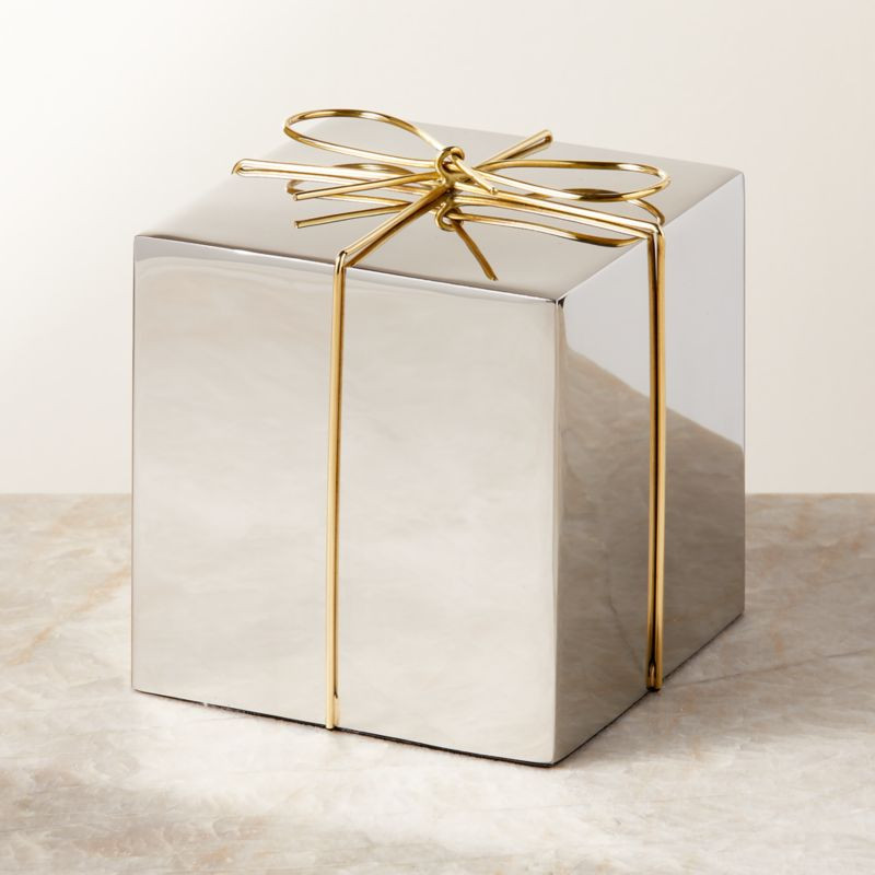 Two-Tone Steel Decorative Present 5.5' | CB2 | CB2