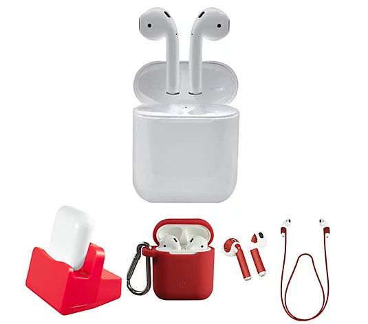Apple AirPods 2nd Generation with Wired Charging Case & Accessories - QVC.com | QVC