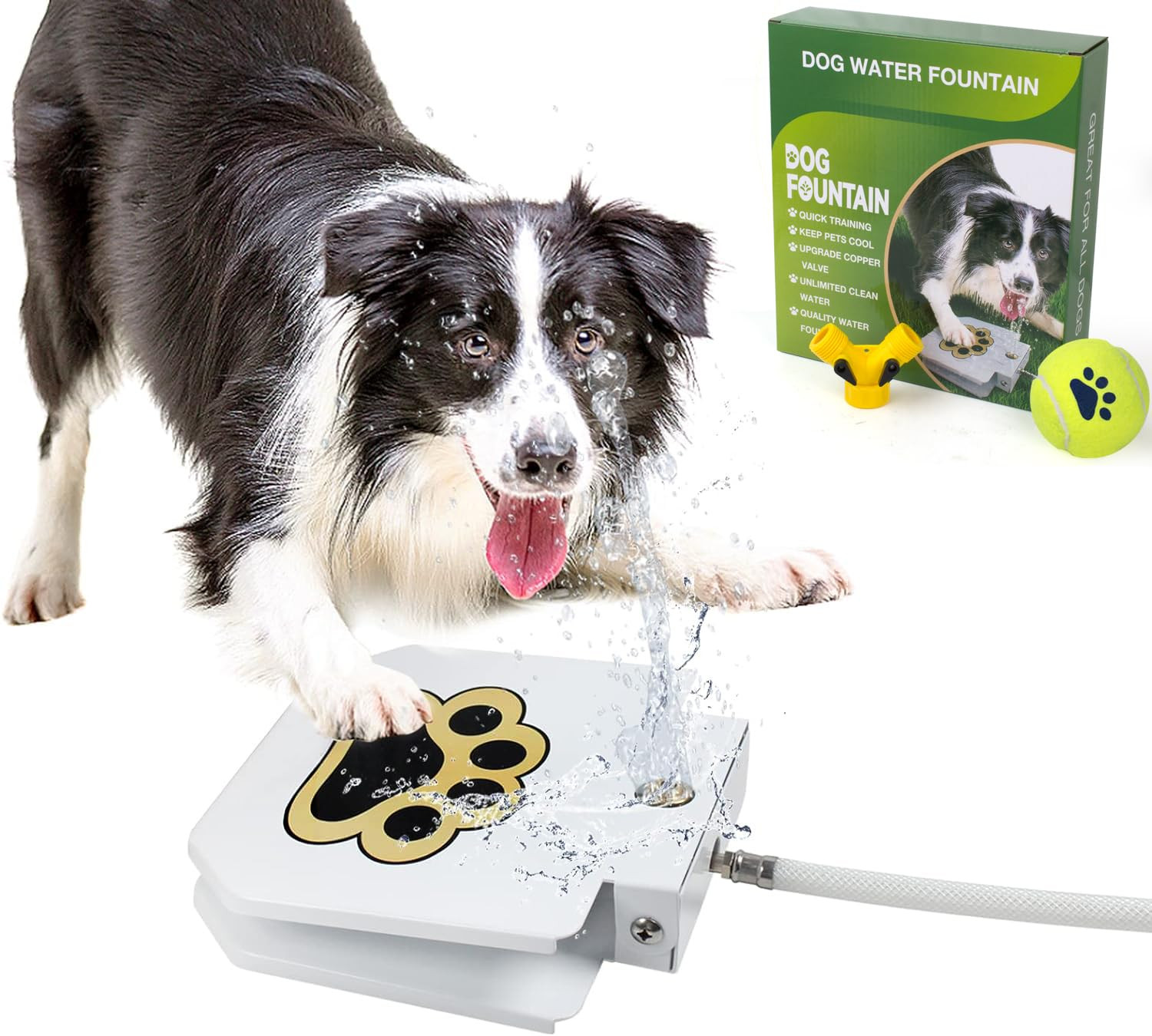 BACOENG Dog Water Fountain Step On, Outdoor Pet Sprinkler for Dogs, Paw Activated Drinking Water ... | Amazon (US)