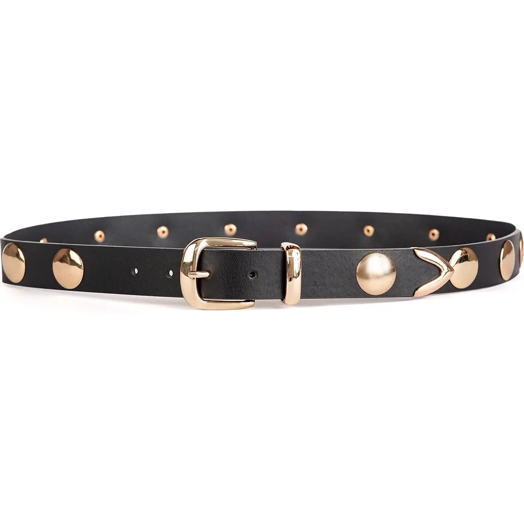 Linea Pelle Disc Stud Belt in Black/gold at Nordstrom Rack, Size Medium | Nordstrom Rack