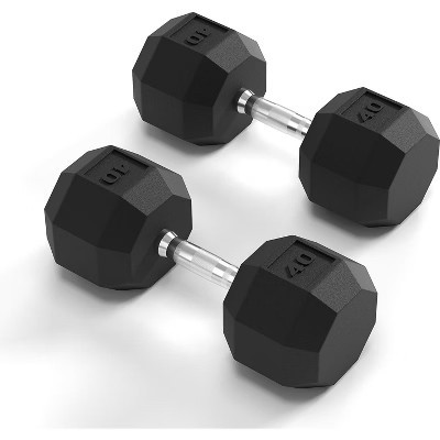 Rubber Coated Hex Dumbbell Weight Set, Multiple Sizes Exercise & Fitness Dumbbells,100LB Set,110LB Set,200LB,350LB,450LB,550LB, 35-50Lbs Pairs | Target