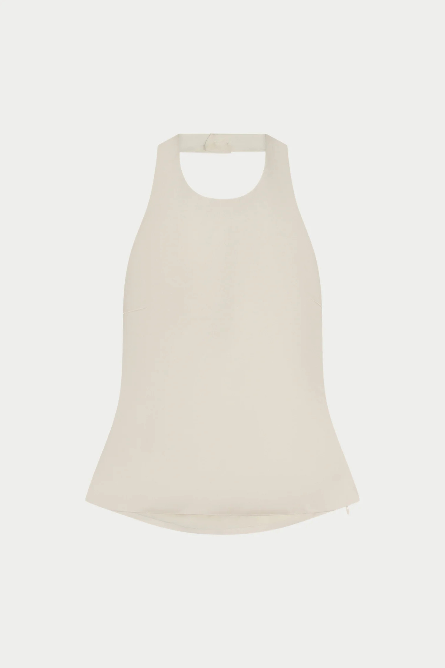 SATIN HIGH NECK TOP - IVORY | The Couture Club