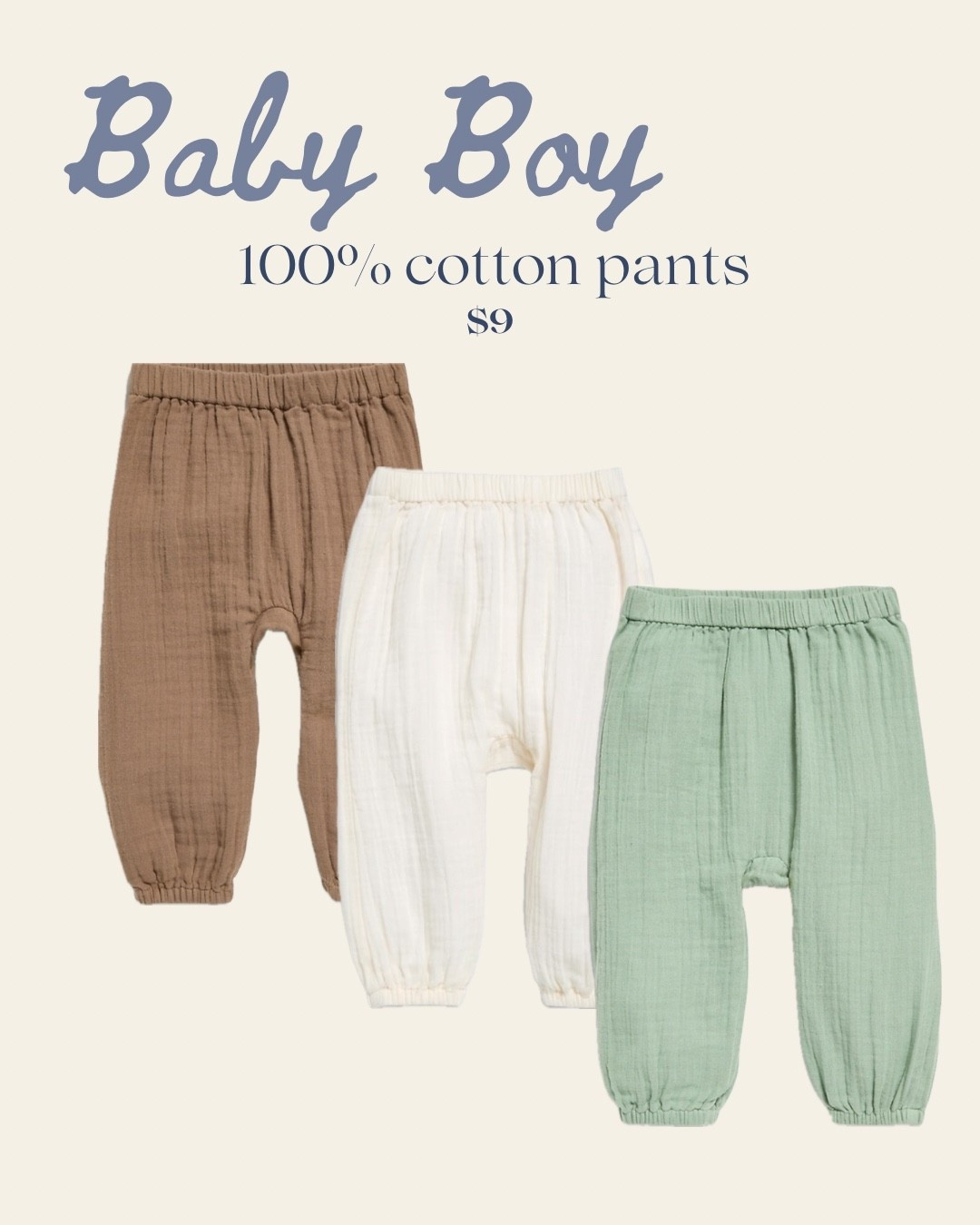I’ve been trying to ship for more natural fibers and I’m loving these Old Navy baby boy pants! 

#LTKBaby
