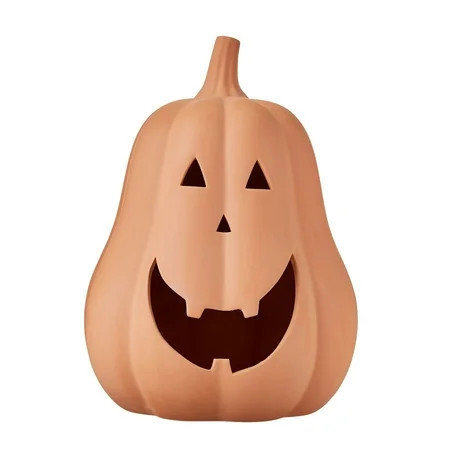 Fall Decoration, Paper Mache Jack-o'-Lantern Tabletop Decoration,7.87in, Halloween Indoor & Outdoor Decor | Walmart (US)