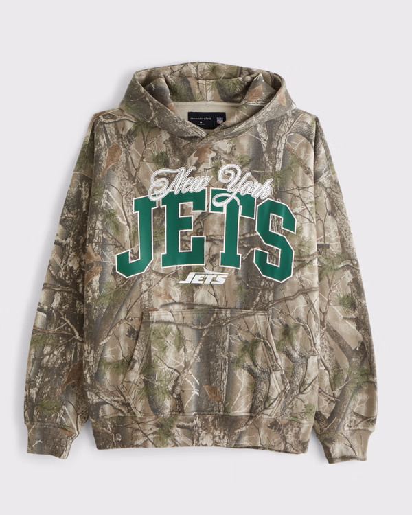 Men's New York Jets Graphic Popover Hoodie | Men's New Arrivals | Abercrombie.com | Abercrombie & Fitch (US)