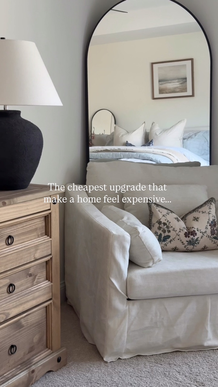 A cheap way to upgrade your home? 👇🏼

Feather down pillows! ☁️ they give that “showroom” feel but without the hefty price tag and can reuse over and over again! Comment SHOP for the pillows I use!

Here are some tips! 👇🏼
Size your pillow insert a size up than your pillow cover!

Some combos you can follow:
☁️ Couches 👉🏼 two 22x22” insert with 20x20” covers paired with a 12x20” insert AND pillow cover in the front 
☁️ Bedroom 👉🏼 two 26x26” insert with 24x24” pillow covers in the back with a 14x36” pillow in the front or 14x22” pillow in the front
☁️ Entryway seating or bench seats 👉🏼 two 22x22” inserts either 20x20 pillow cover
☁️ Accent chairs 👉🏼 14x22” pillow insert AND pillow cover

#amazonhome #amazonfinds #homedecorideas #decorpillows #decortips