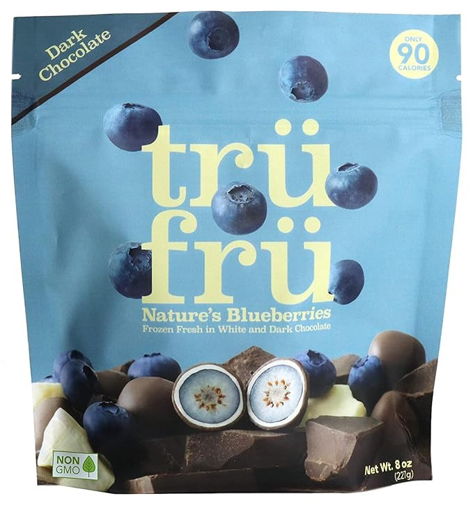 Tru Fru Nature's Blueberries Frozen Fresh In White & Dark Chocolate, 8 Ounce Bag | Amazon (US)