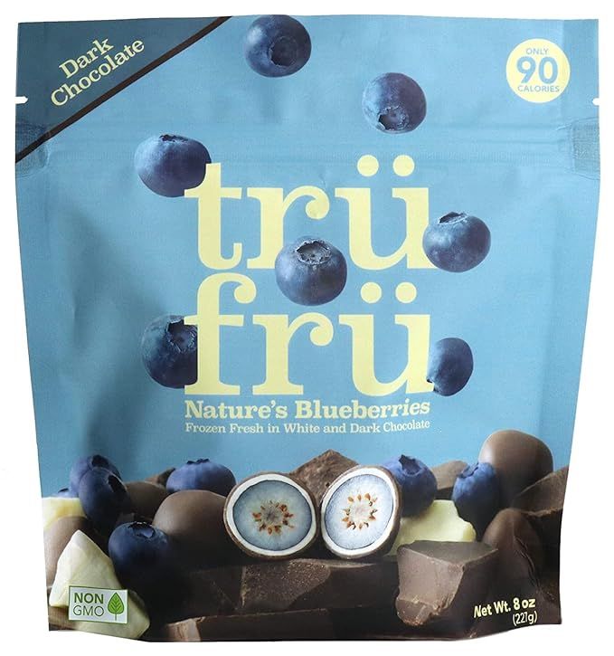 Tru Fru Nature's Blueberries Frozen Fresh In White & Dark Chocolate, 8 Ounce Bag | Amazon (US)