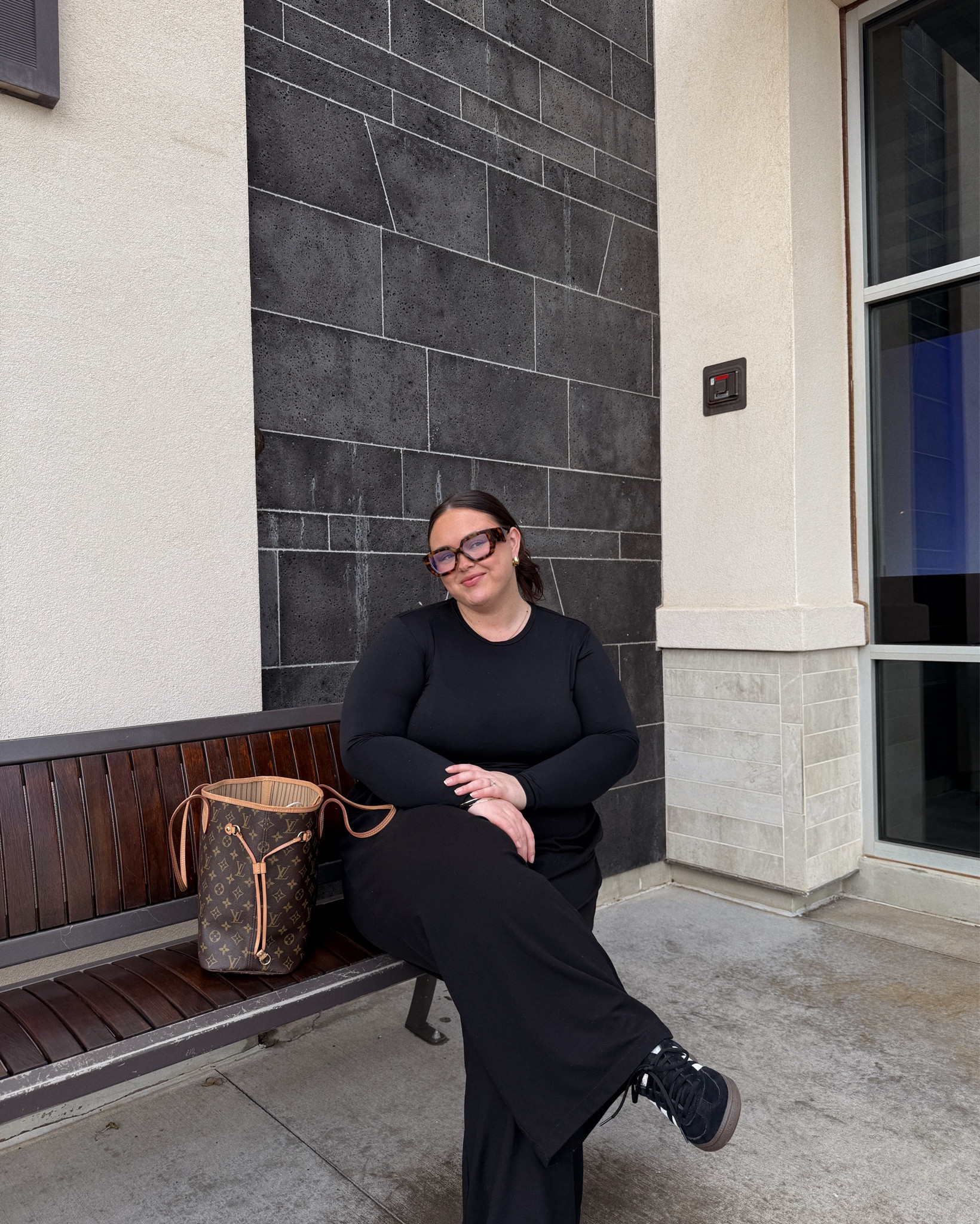 casual Wednesday ootd 👓 these halara trousers feel like pajamas but look so clean & professional & flattering!! I also wore them my entire pregnancy. I’m obsessed. 

#LTKPlusSize #LTKStyleTip #LTKMidsize