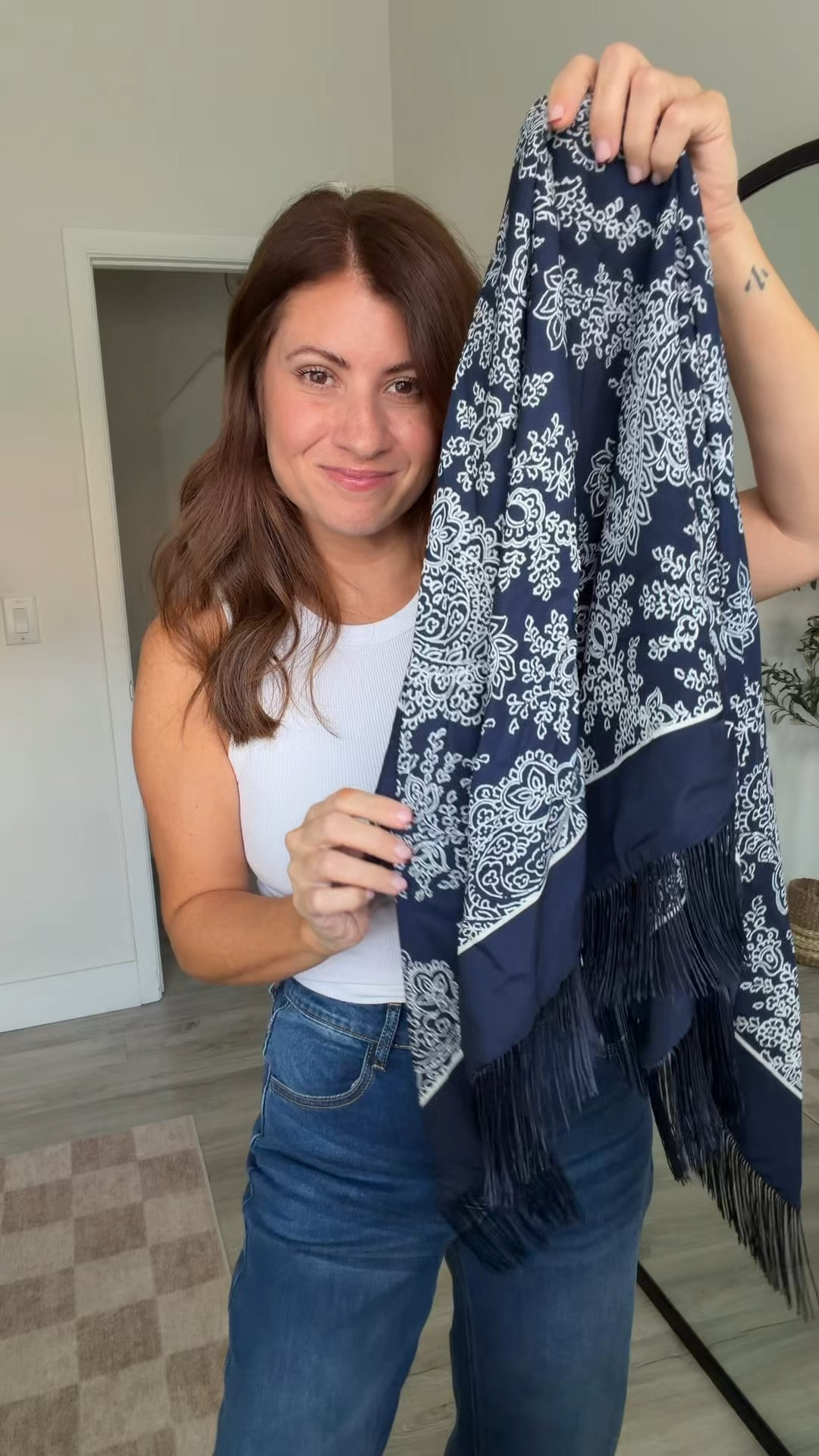 Three ways to style a scarf this season 🧣✨
Scarves are having a moment right now, and honestly they're the easiest way to make an outfit look pulled together in about five seconds. Here's how I'm wearing mine: knotted loose at the neck for that effortless vibe, tied around your waist to give a basic look a pop and around my shoulders using a ring hack! One accessory, three completely different looks and no outfit change required.

Comment SHOP and I'll send the links straight to your DMs!

Which way  are you trying first? 

Follow @styledinasnap_ for more affordable style ideas you can actually pull off on a busy morning.

Other Ways to Shop:
• Link in Bio
• DM or comment for links
• Links in my Stories
• Note: you must be following me to receive DM links
#millennialmom #over40fashion #momstyle

#LTKSeasonal #LTKOver40