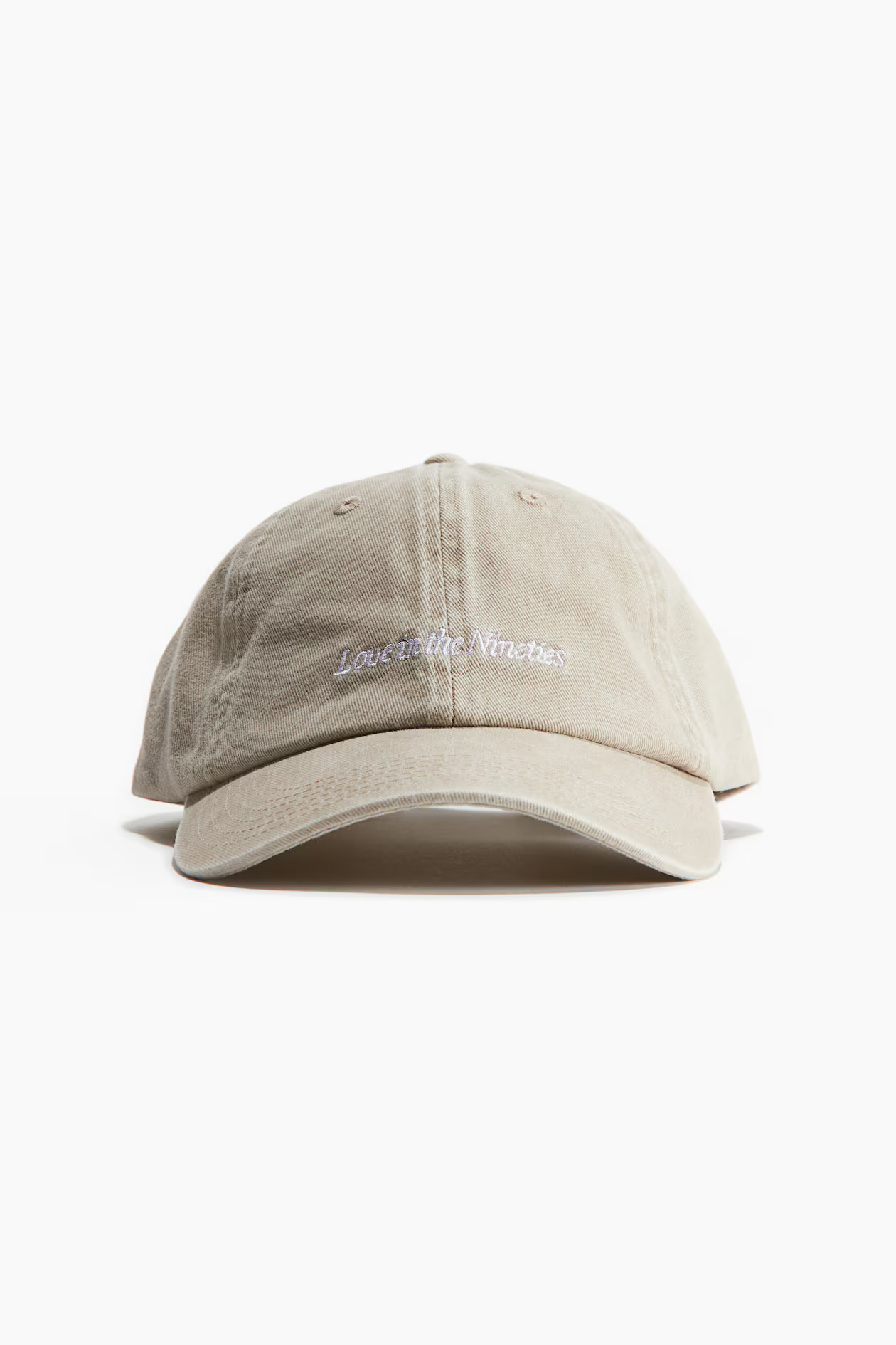 Embroidered-motif cotton cap - Beige/Love - Men | H&M GB | H&M (UK, MY, IN, SG, PH, TW, HK)
