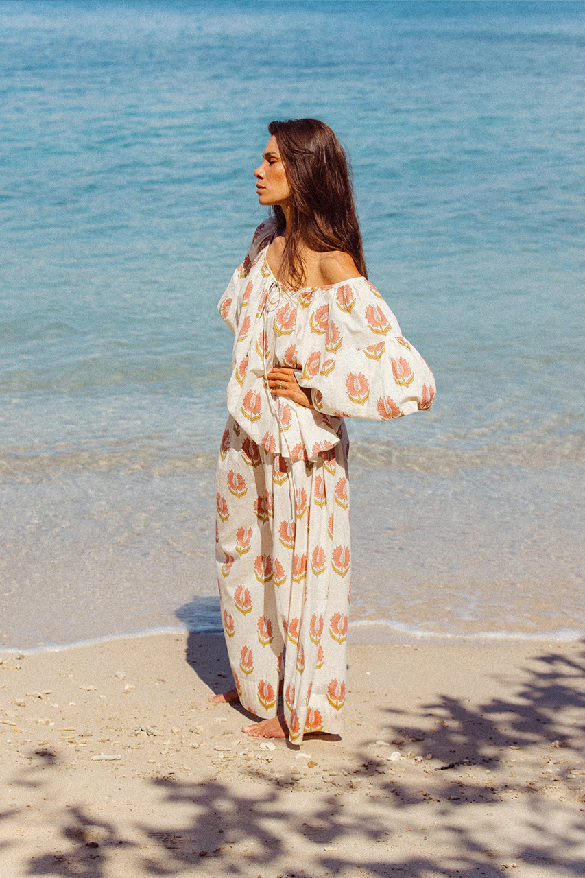 Ria Blouse ~ Strawberry Cream | Daughters of India