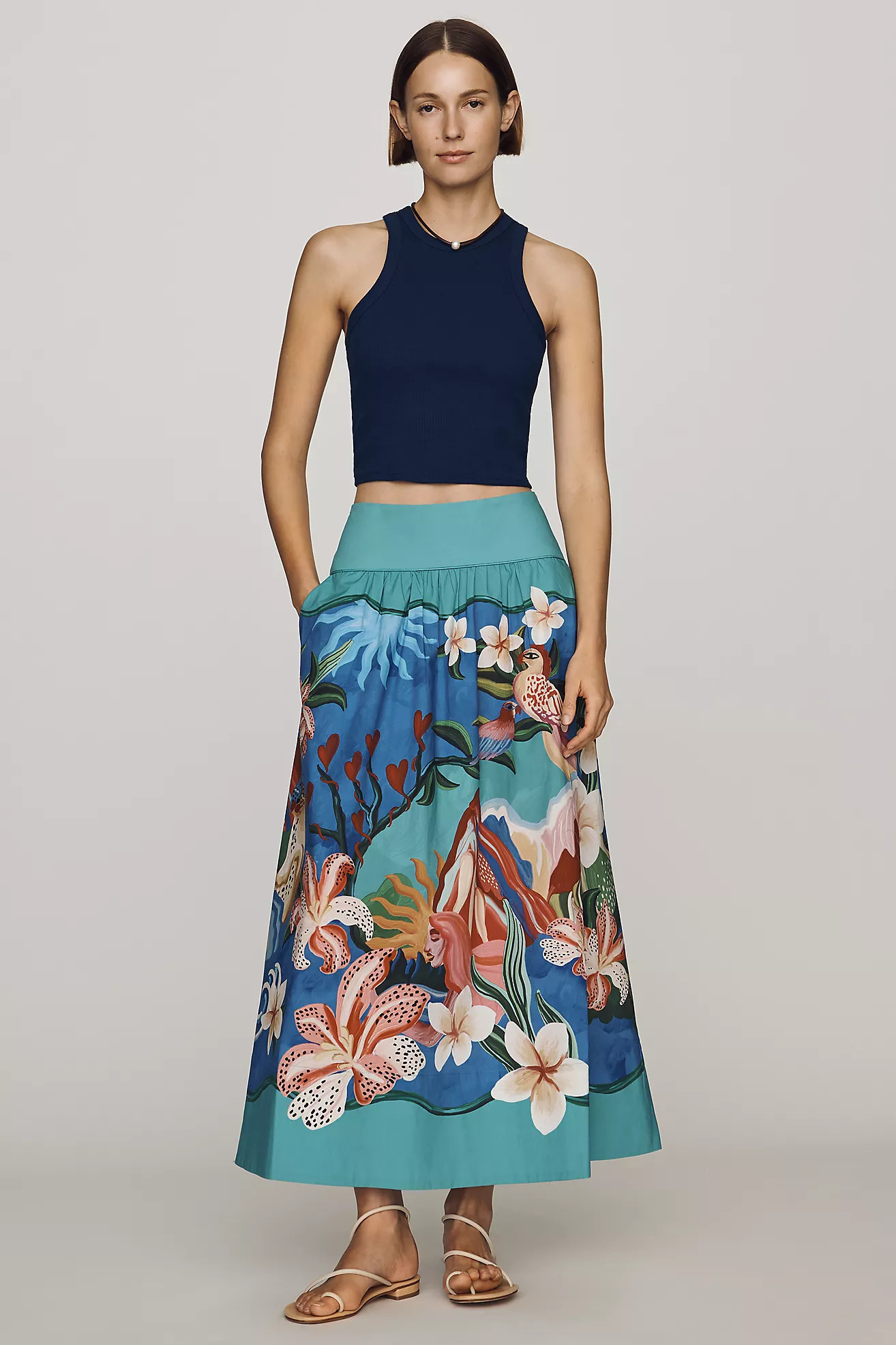Farm Rio Garden of Life Cotton Maxi Skirt | Anthropologie (US)