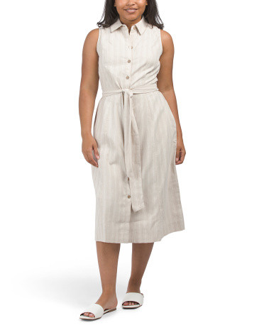 Linen Blend Diane Midi Shirt Dress | TJ Maxx
