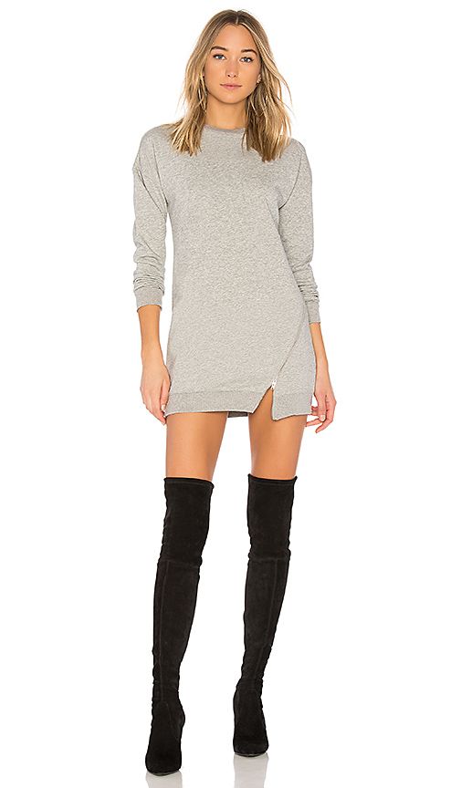 by the way. Tarina Zip Sweatshirt Dress in Gray. - size L (also in M) | Revolve Clothing
