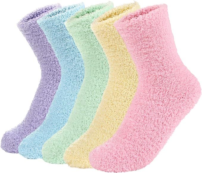 Zando Women Warm Super Soft Plush Slipper Sock Winter Fluffy Microfiber Crew Socks Casual Home Sl... | Amazon (US)
