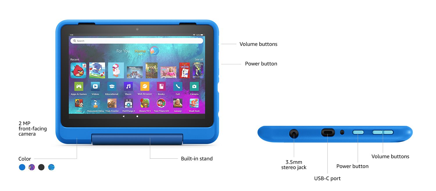 Introducing Fire HD 10 Kids Pro tablet, 10.1", 1080p Full HD, 32 GB, Doodle | Amazon (US)