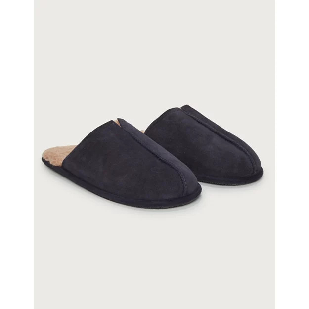 Men's Suede Borg Mule Slippers | The White Company UK & ROW