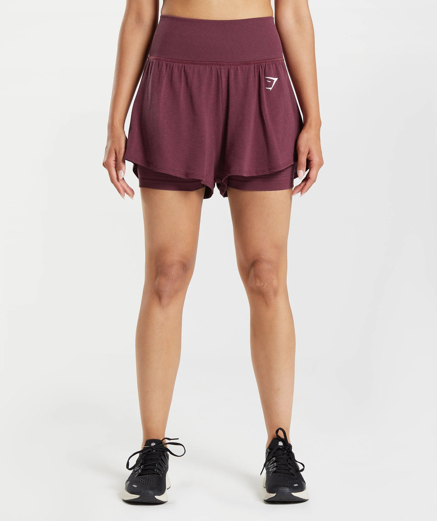 Gymshark Vital Seamless 2.0 2-in-1 Shorts - Baked Maroon Marl | Gymshark CA