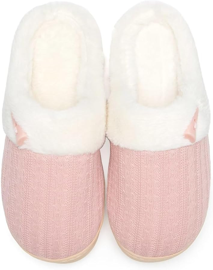 NineCiFun Women's Slip on Fuzzy Slippers Memory Foam House Slippers Outdoor Indoor Warm Plush Bed... | Amazon (US)