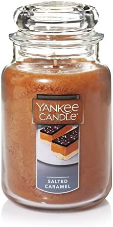 Yankee Candle Salted Caramel Scented, Classic 22oz Large Jar Single Wick Candle, Over 110 Hours o... | Amazon (US)