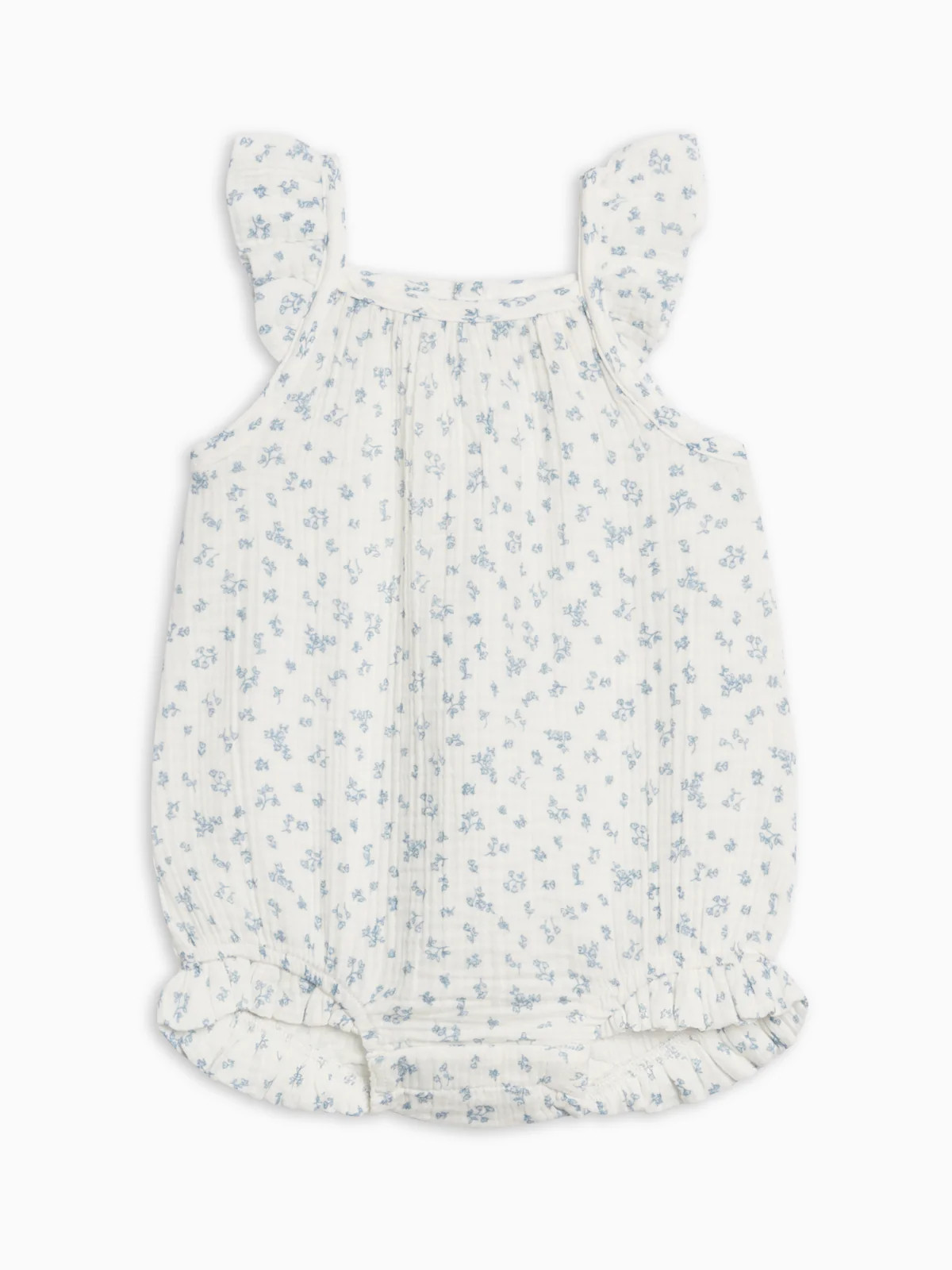 Sandra Muslin Tank Bubble Romper - Rosebay Floral / Coconut + Sea | Colored Organics
